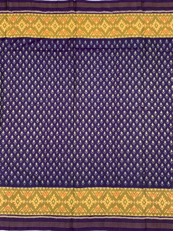 Royal Purple & Mustard Rajkot Patola Silk Saree
