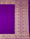 Vivid Violet Mashru Silk Saree with Abstract Gold Zari Pattern