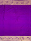 Vivid Violet Mashru Silk Saree with Abstract Gold Zari Pattern