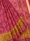 Raspberry Pink & Mustard Gold Rajkot Patola Silk Saree