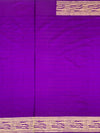 Vivid Violet Mashru Silk Saree with Abstract Gold Zari Pattern