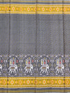 Charcoal Grey & Mustard Yellow Rajkot Patola Silk Saree
