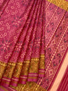 Raspberry Pink & Mustard Gold Rajkot Patola Silk Saree