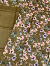 Tussore Printed Saree Dark-Grey In Colour