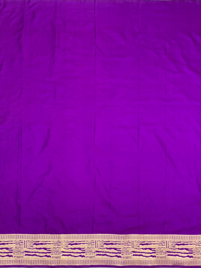 Vivid Violet Mashru Silk Saree with Abstract Gold Zari Pattern