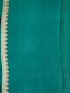 Regal Teal Green Mashru Silk Saree with Floral Buttas & Geometric Zari Pallu