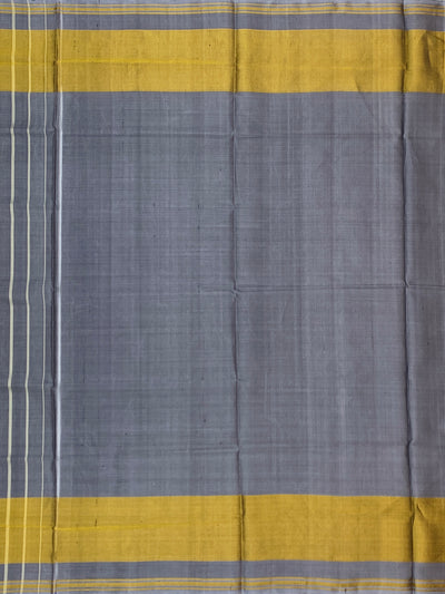 Charcoal Grey & Mustard Yellow Rajkot Patola Silk Saree