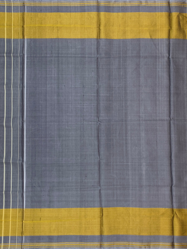 Charcoal Grey & Mustard Yellow Rajkot Patola Silk Saree