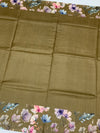 Tussore Printed Saree Dark-Grey In Colour