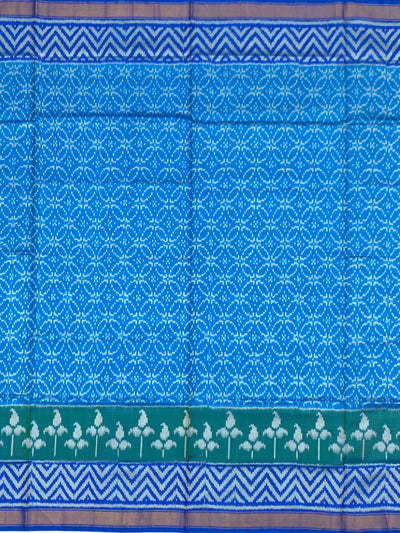 Cerulean Blue & Teal Rajkot Patola Silk Saree