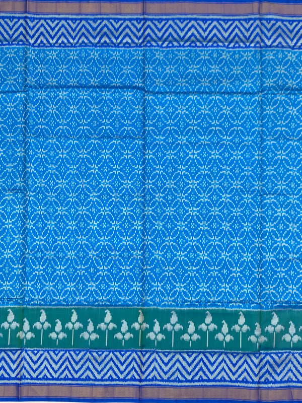 Cerulean Blue & Teal Rajkot Patola Silk Saree