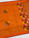 Zari Kota Saree Orange In Color