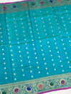 Gadwal Pattu Saree Light-Blue In Colour