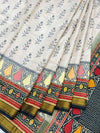Ivory Cream & Jet Black Rajkot Patola Silk Saree