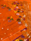 Zari Kota Saree Orange In Color