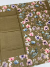 Tussore Printed Saree Dark-Grey In Colour