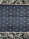Charcoal Grey Tussore Saree with Botanical Leaf Printed Border & Woven Bootis