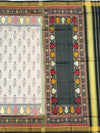 Ivory Cream & Jet Black Rajkot Patola Silk Saree