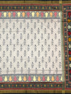 Ivory Cream & Jet Black Rajkot Patola Silk Saree
