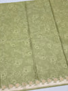Elegant Sage Green Floral Mashru Silk Saree