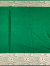 Emerald Green Mashru Silk Saree with Geometric Scallop Zari Border