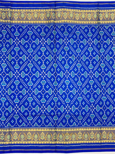 Electric Cobalt Blue & Silver Rajkot Patola Silk Saree