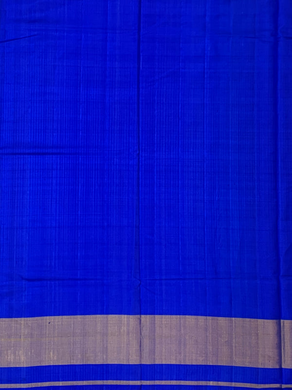 Electric Cobalt Blue & Silver Rajkot Patola Silk Saree