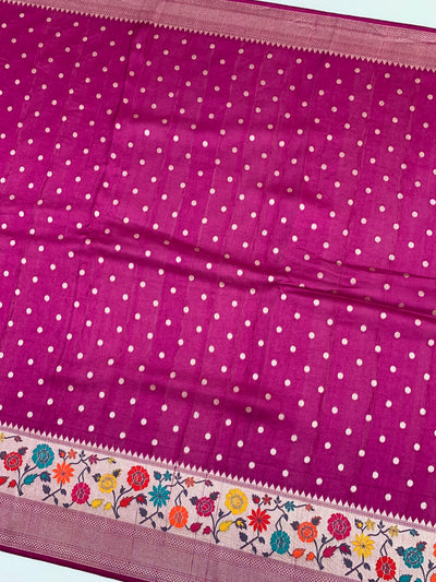 Tussore Georgette Saree Magenta-Pink In Colour