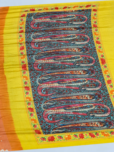 Silk Bandhani Saree Pumpkin In Colour
