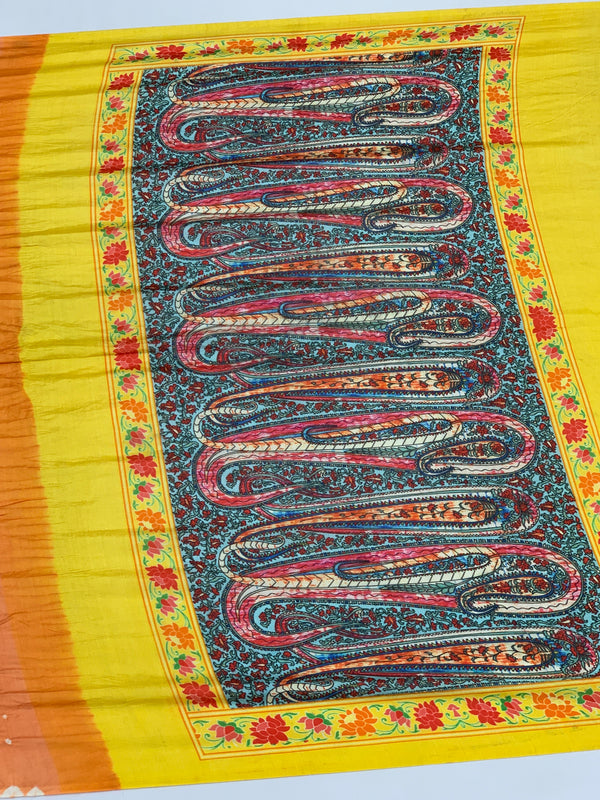 Silk Bandhani Saree Pumpkin In Colour