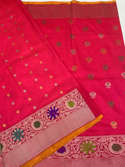 Gadwal Pattu Saree Pink In Colour
