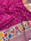 Tussore Georgette Saree Magenta-Pink In Colour