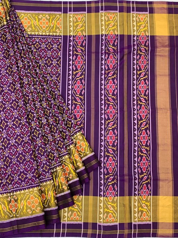 Majestic Deep Purple & Gold Rajkot Patola Silk Saree