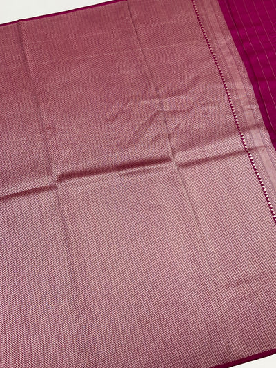 Tussore Georgette Saree Magenta-Pink In Colour