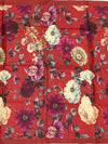 Botanical Bloom Crimson Red Bhagalpuri Tussore Silk Sare