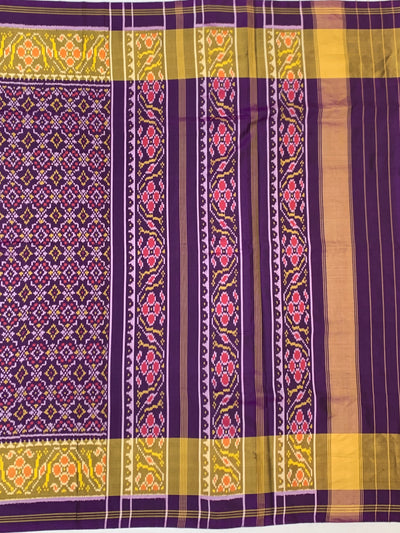 Majestic Deep Purple & Gold Rajkot Patola Silk Saree