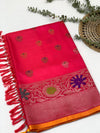 Gadwal Pattu Saree Pink In Colour