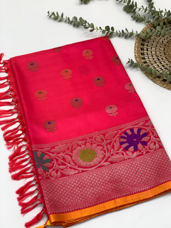 Gadwal Pattu Saree Pink In Colour