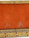 Tussore Kalamkari Bandhani Saree Rust In Colour
