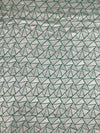 Vibrant Green Tussore Silk Saree with Geometric Triangle Motifs & Border