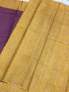 Purple Tussore Saree With Floral Border