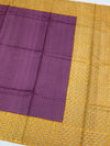 Purple Tussore Saree With Floral Border