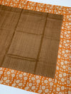 Brown Tussore Saree With Floral Border