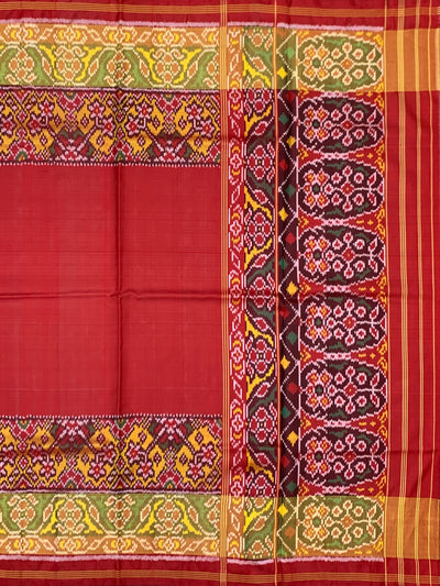 Striking Crimson Red Rajkot Patola Silk Saree