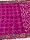 Tussore Silk Bandhani Saree Rani-Pink In Colour