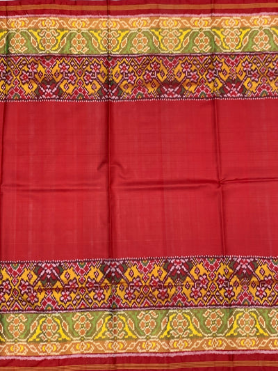 Striking Crimson Red Rajkot Patola Silk Saree