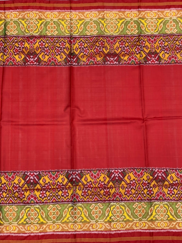 Striking Crimson Red Rajkot Patola Silk Saree
