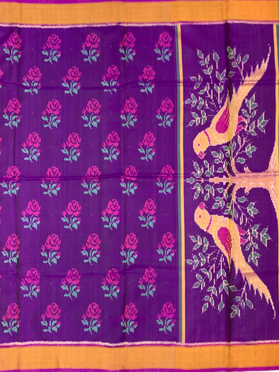 Royal Purple & Rani Pink Rajkot Patola Silk Saree