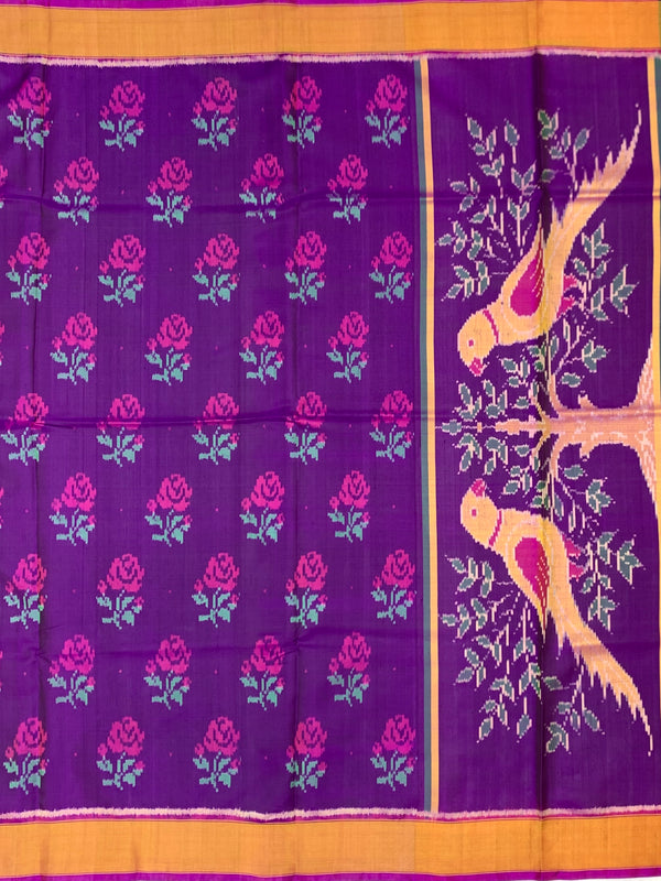 Royal Purple & Rani Pink Rajkot Patola Silk Saree