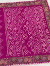 Tussore Silk Bandhani Saree Rani-Pink In Colour
